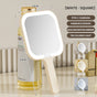 Light Yellow Square Portable Handheld LED Makeup Mirror - USB-C Rechargeable with 3 Color Light Modes for V888-ELOSUNG27717
