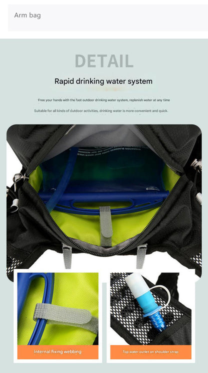 Black Lightweight 16L Outdoor Cycling & Hiking Backpack - Water-Repellent Nylon Daypack with Reflective Strips V888-ELOSUNG27730