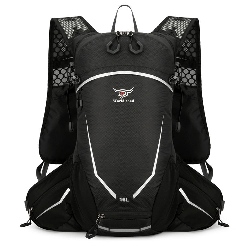 Black Lightweight 16L Outdoor Cycling & Hiking Backpack - Water-Repellent Nylon Daypack with Reflective Strips V888-ELOSUNG27730