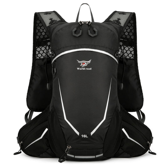 Black Lightweight 16L Outdoor Cycling & Hiking Backpack - Water-Repellent Nylon Daypack with Reflective Strips V888-ELOSUNG27730