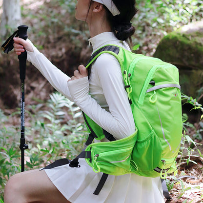Black Lightweight 16L Outdoor Cycling & Hiking Backpack - Water-Repellent Nylon Daypack with Reflective Strips V888-ELOSUNG27730