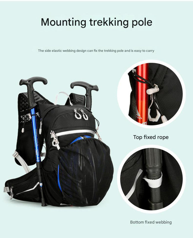 Red Lightweight 16L Outdoor Cycling & Hiking Backpack - Water-Repellent Nylon Daypack with Reflective Strips V888-ELOSUNG27732