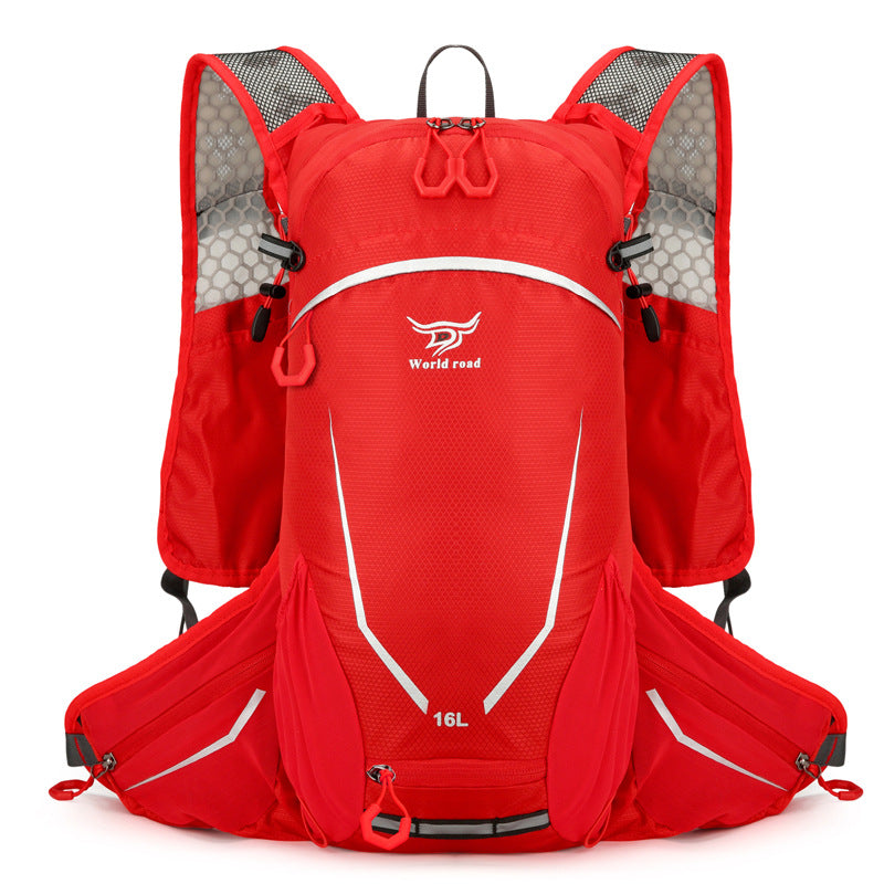 Red Lightweight 16L Outdoor Cycling & Hiking Backpack - Water-Repellent Nylon Daypack with Reflective Strips V888-ELOSUNG27732