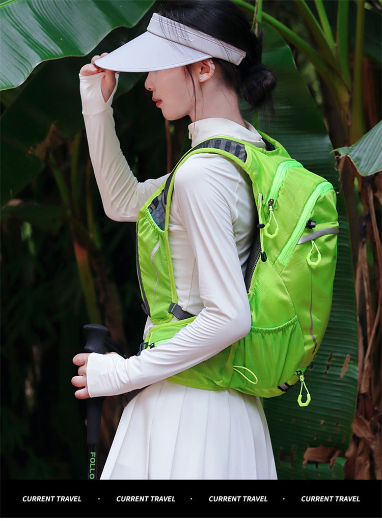 Red Lightweight 16L Outdoor Cycling & Hiking Backpack - Water-Repellent Nylon Daypack with Reflective Strips V888-ELOSUNG27732