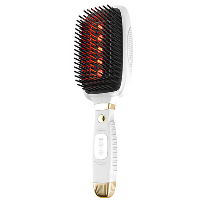 White Advanced 3-in-1 Scalp & Hair Care Massage Comb - Red Light Therapy, EMS Microcurrent & Vibration for V888-ELOSUNG27733