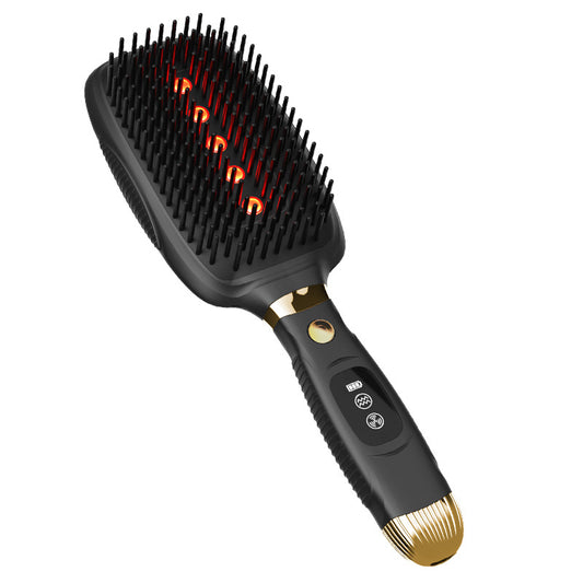 Black Advanced 3-in-1 Scalp & Hair Care Massage Comb - Red Light Therapy, EMS Microcurrent & Vibration for V888-ELOSUNG27734