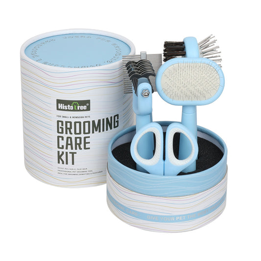 Blue Complete 5-in-1 Pet Grooming Care Kit - Professional Deshedding Brushes, Combs & Nail Clippers Set for V888-ELOSUNG27737