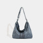 Blue Retro Washed Denim Hobo Bag - Large Capacity Shoulder & Crossbody Tote for Casual Everyday & Commute V888-ELOSUNG27744