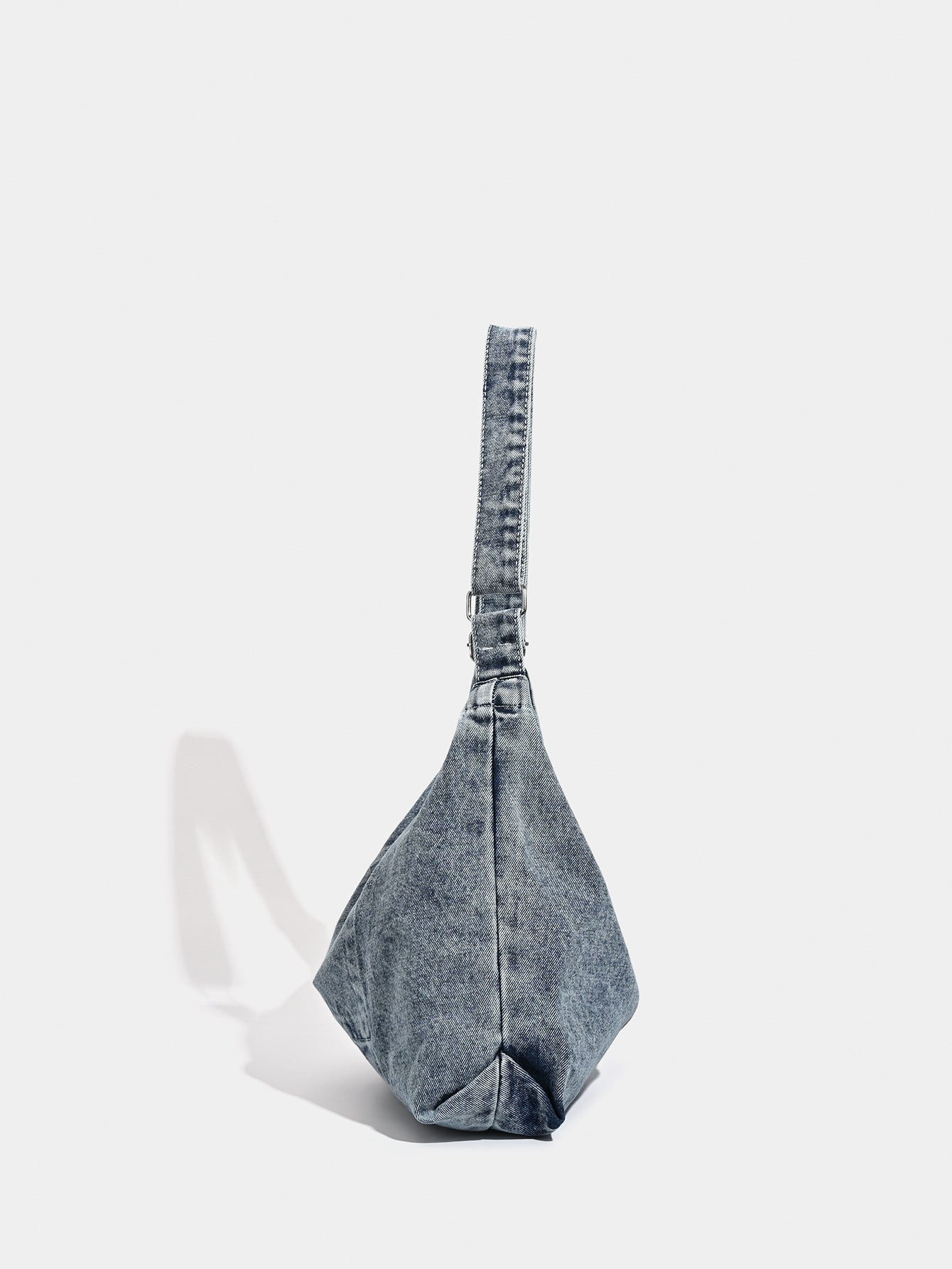 Blue Retro Washed Denim Hobo Bag - Large Capacity Shoulder & Crossbody Tote for Casual Everyday & Commute V888-ELOSUNG27744