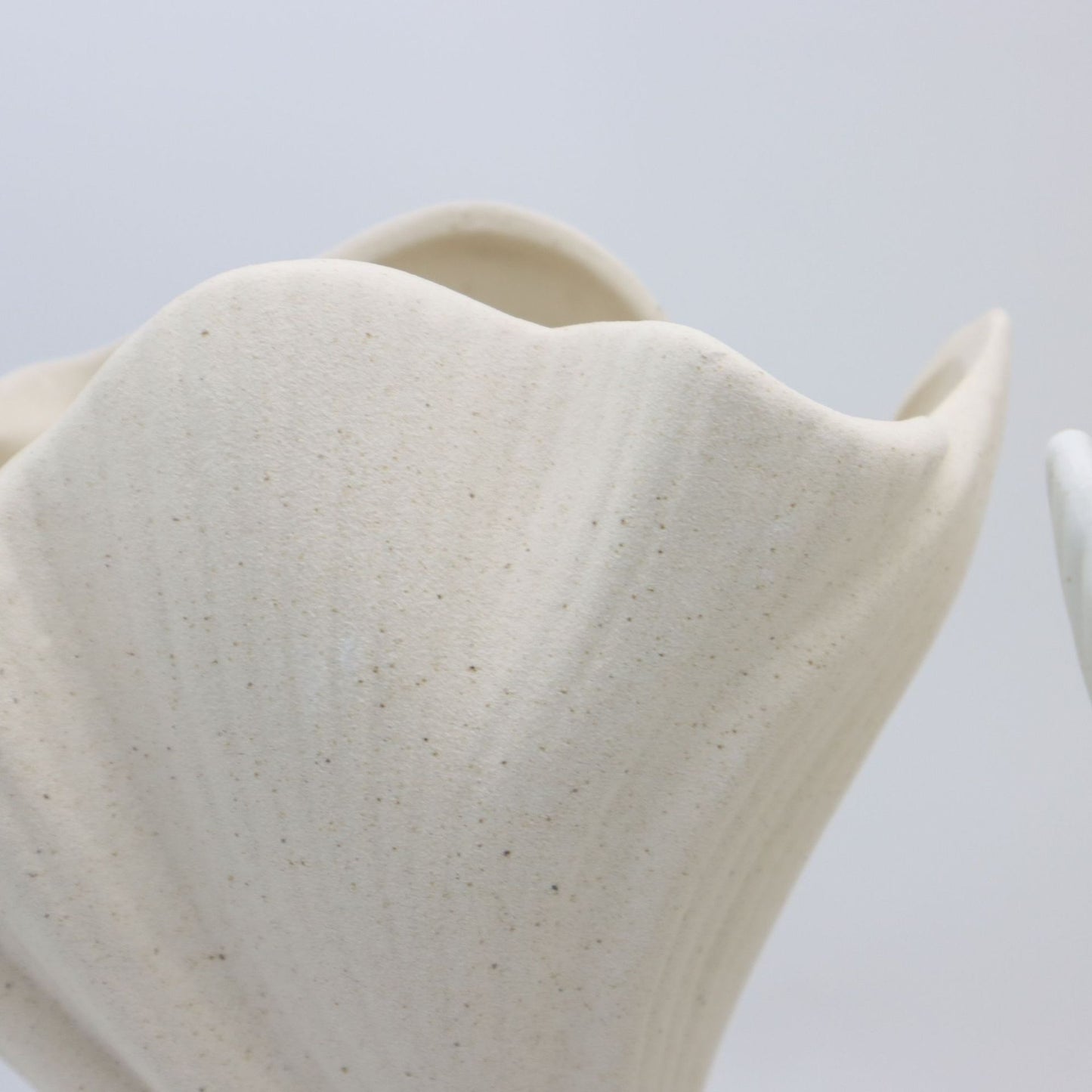 Black Elegant Off-White Ceramic Vase - Modern Sculptural Flower Holder with Wide Fluted Opening V888-ELOSUNG27749