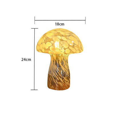 Brown Charming Retro Glass Mushroom Table Lamp - Vintage Nordic Style Bedside Light V888-ELOSUNG27752