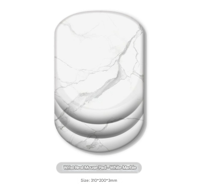 White Ergonomic Mouse Pad with 3D Silicone Gel Wrist Rest - Stylish Comfort & Support for Office & Home V888-ELOSUNG27760