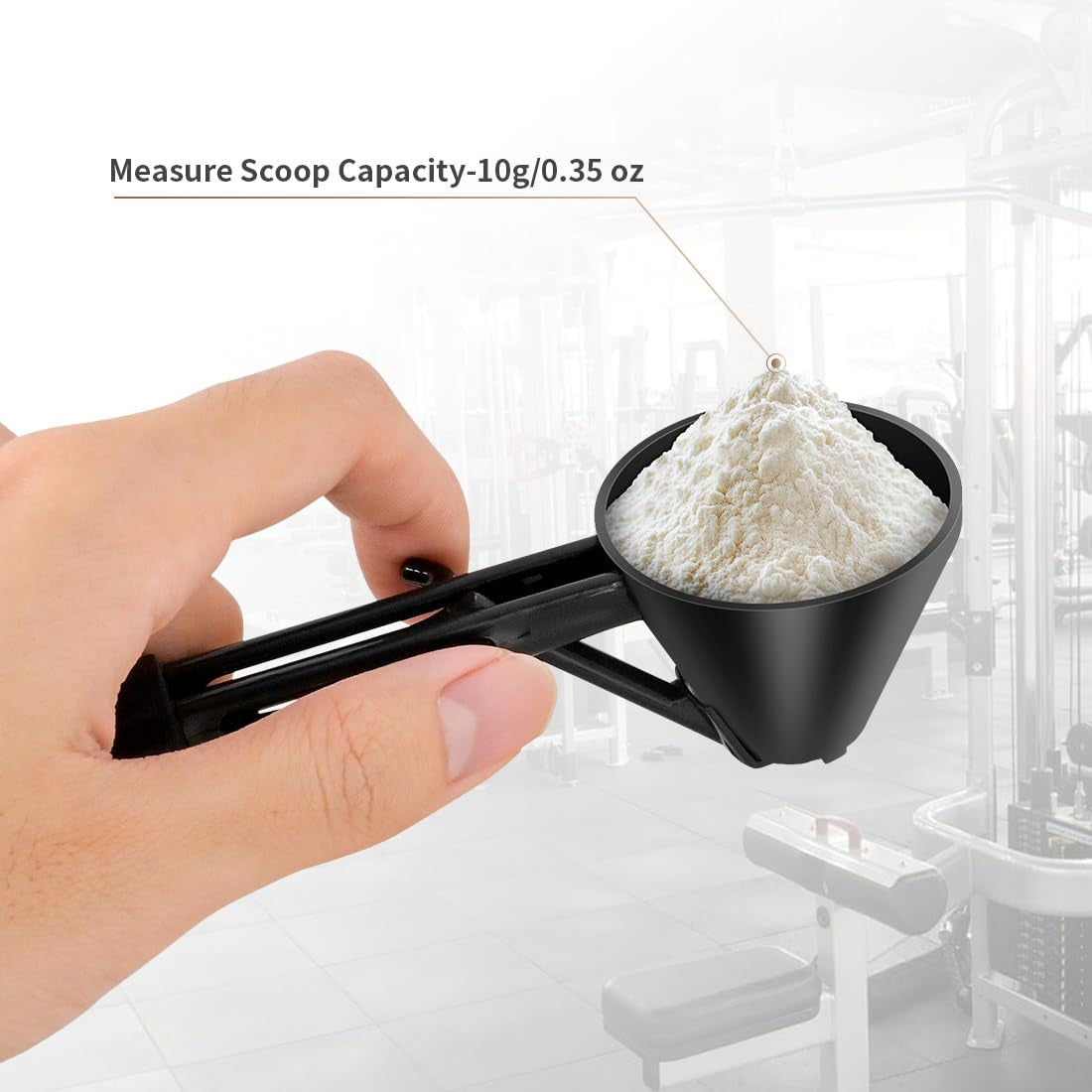 Black 2-Pack No-Spill Sliding Scoop & Funnel - Mess-Free for Protein Powder, Coffee, Formula V888-ELOSUNG27765
