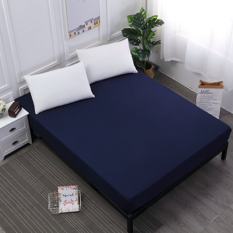 Dark Blue Queen Size Waterproof Fitted Mattress Protector - Soft & Breathable Bed Cover, Hypoallergenic, Deep V888-ELOSUNG27783