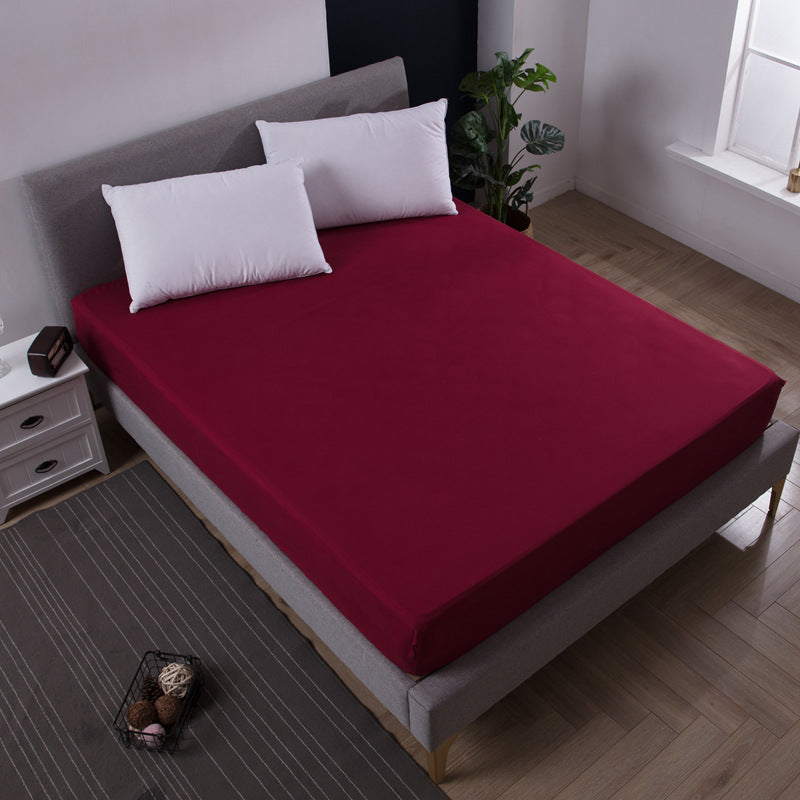 Claret Red Queen Size Waterproof Fitted Mattress Protector - Soft & Breathable Bed Cover, Hypoallergenic, V888-ELOSUNG27790
