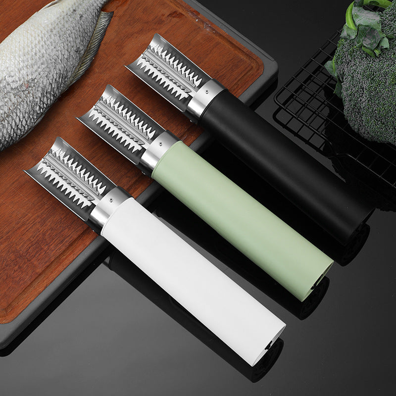 Black Cordless Electric Fish Scaler - Rechargeable 3000mAh Power, Stainless Steel Blade, Mess-Free Fish V888-ELOSUNG27802