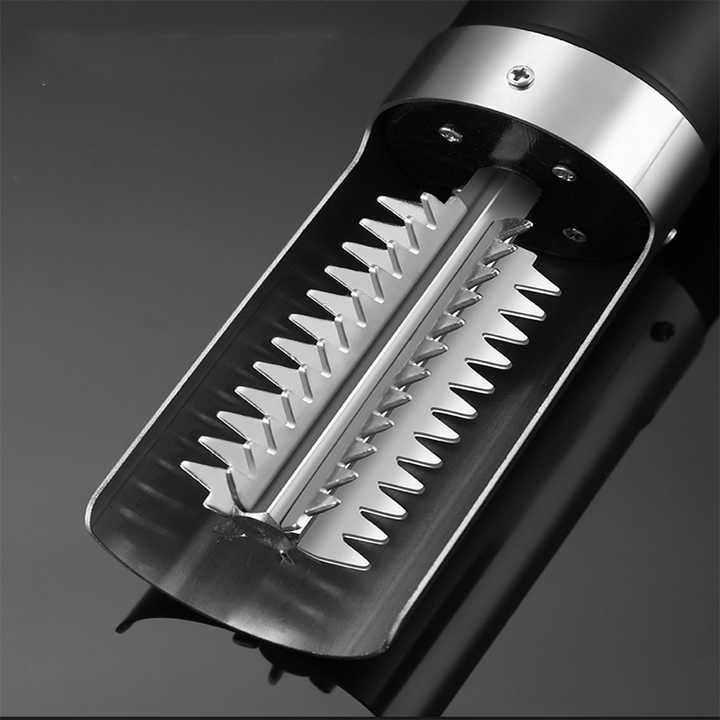 Black Cordless Electric Fish Scaler - Rechargeable 3000mAh Power, Stainless Steel Blade, Mess-Free Fish V888-ELOSUNG27802