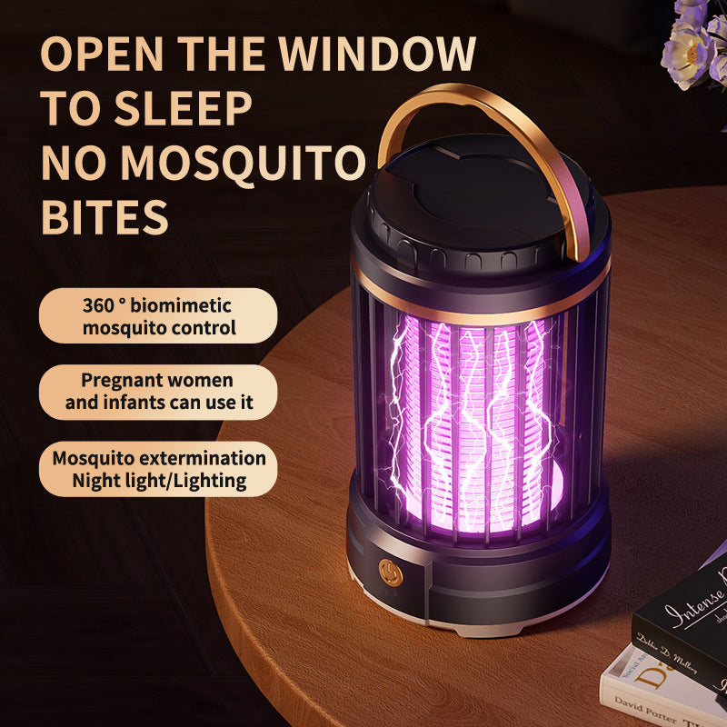 USB Rechargeable Dark Blue Portable 3-in-1 Electric Mosquito Zapper Lamp - UV Bug Killer, Warm Night Light & V888-ELOSUNG27807