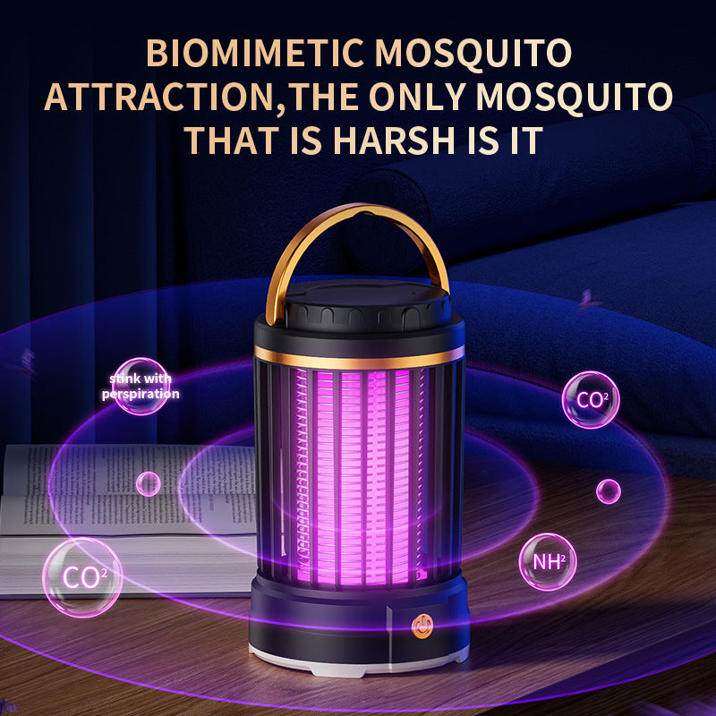 USB Rechargeable Dark Blue Portable 3-in-1 Electric Mosquito Zapper Lamp - UV Bug Killer, Warm Night Light & V888-ELOSUNG27807