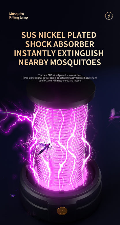USB Rechargeable Dark Blue Portable 3-in-1 Electric Mosquito Zapper Lamp - UV Bug Killer, Warm Night Light & V888-ELOSUNG27807