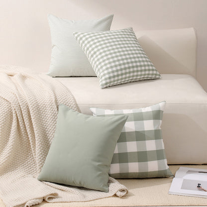 Green Solid Color Set of 2 Decorative Cushion Covers - 45x45cm, Soft Polyester (Inserts Not Included) V888-ELOSUNG27821