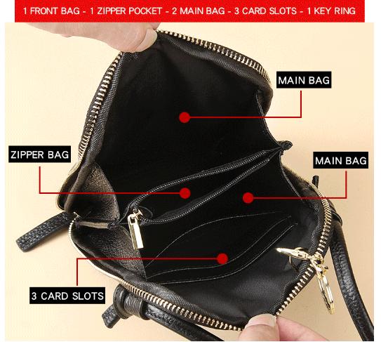 Beige Premium Leather Mini Crossbody Phone Bag - Stylish Multi-Pocket Organizer for Women V888-ELOSUNG27835