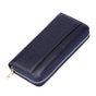 Dark Blue Premium Genuine Leather RFID Blocking Long Wallet - Unisex Multi-Card Organizer Clutch with V888-ELOSUNG27838