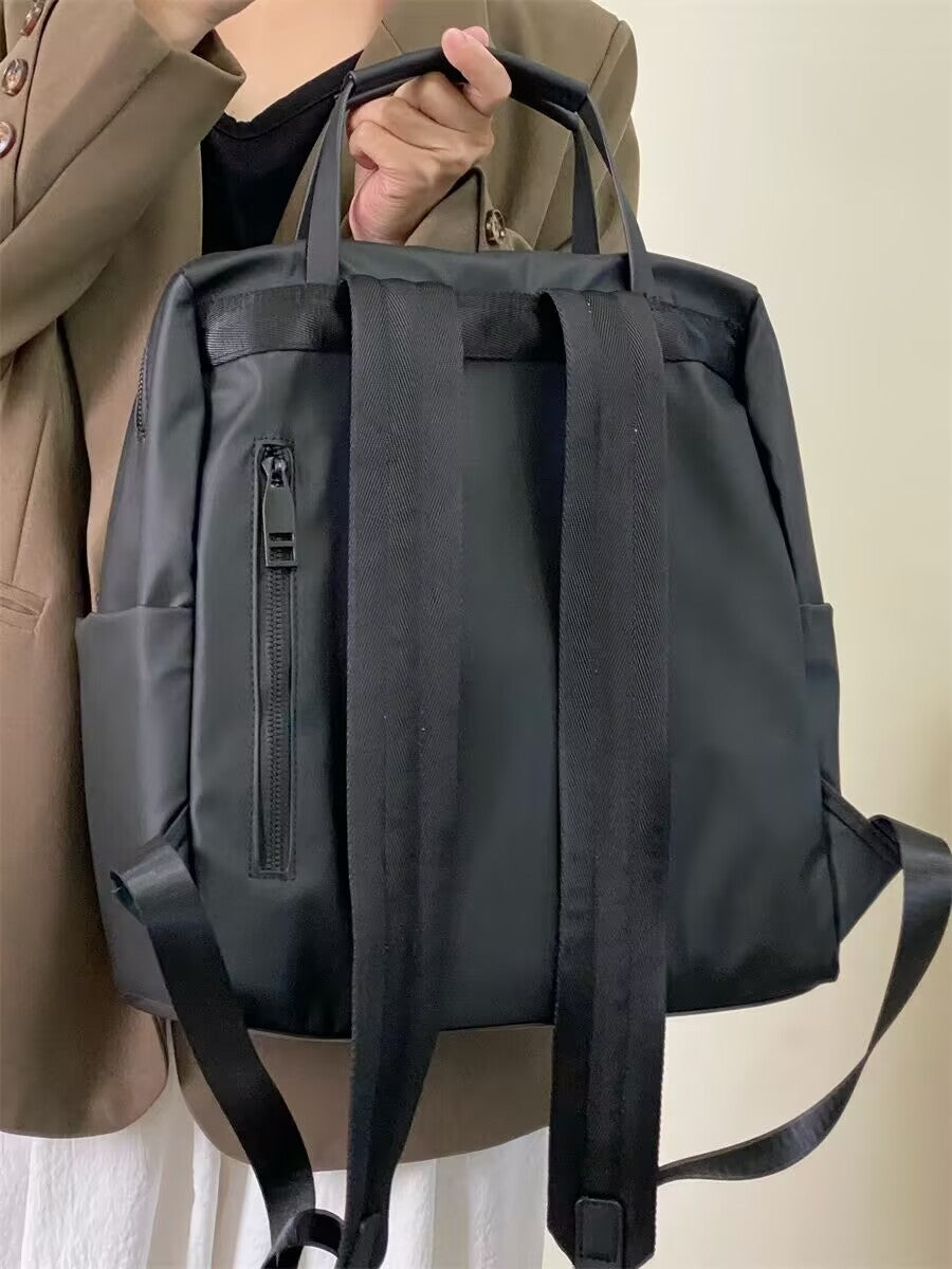 Size S Black Stylish Waterproof Nylon Backpack - Lightweight, Multi-Pocket for Travel, Commute & Daily Use V888-ELOSUNG27848