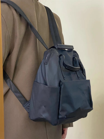 Size L Black Stylish Waterproof Nylon Backpack - Lightweight, Multi-Pocket for Travel, Commute & Daily Use V888-ELOSUNG27849