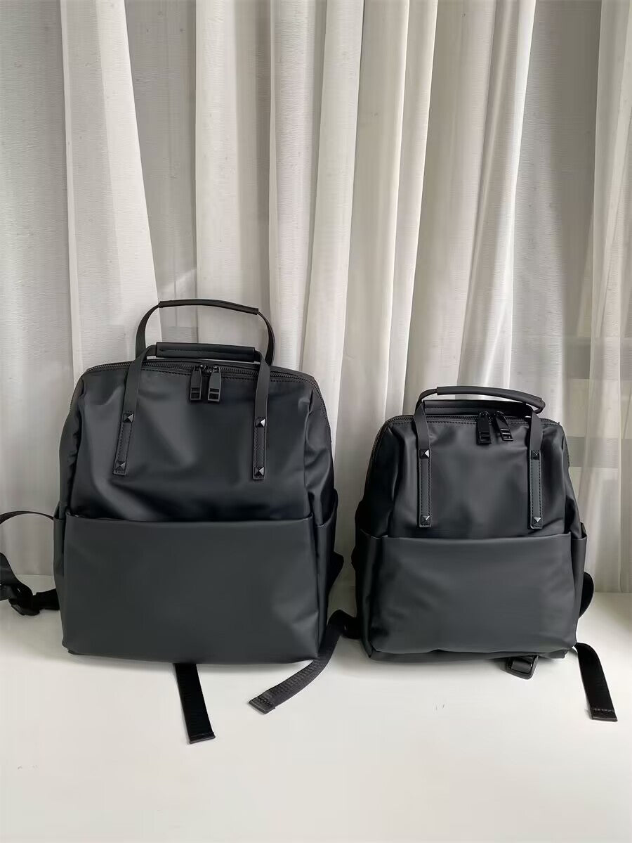Size L Black Stylish Waterproof Nylon Backpack - Lightweight, Multi-Pocket for Travel, Commute & Daily Use V888-ELOSUNG27849