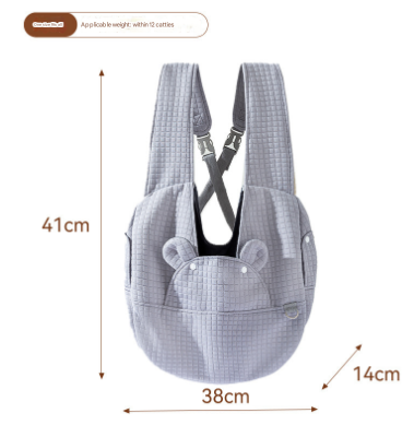 Grey Soft Quilted Pet Carrier Backpack - Front Pack for Small Dogs & Cats (Up to 6kg) | Secure X-Straps, V888-ELOSUNG27855