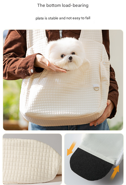 Grey Soft Quilted Pet Carrier Backpack - Front Pack for Small Dogs & Cats (Up to 6kg) | Secure X-Straps, V888-ELOSUNG27855