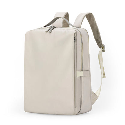 Beige Slim Minimalist Laptop Backpack - Shockproof & Anti-Theft Design, Travel-Friendly with Luggage Strap, V888-ELOSUNG27860