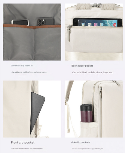 Purple Slim Minimalist Laptop Backpack - Shockproof & Anti-Theft Design, Travel-Friendly with Luggage Strap, V888-ELOSUNG27861