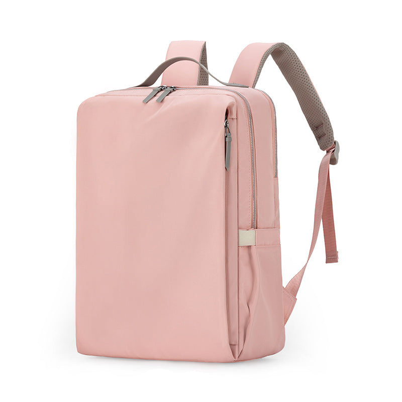Pink Slim Minimalist Laptop Backpack - Shockproof & Anti-Theft Design, Travel-Friendly with Luggage Strap, V888-ELOSUNG27862