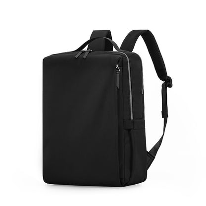 Black Slim Minimalist Laptop Backpack - Shockproof & Anti-Theft Design, Travel-Friendly with Luggage Strap, V888-ELOSUNG27863
