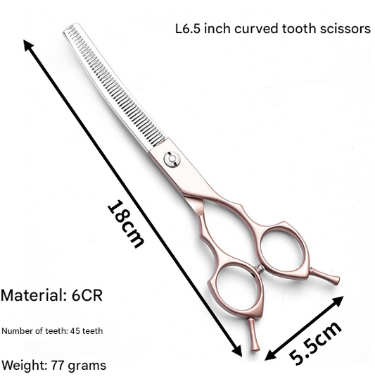 Rose Gold and Silver Professional 6.5 Inch Pet Grooming Thinning Shears - 45-Tooth Stainless Steel V888-ELOSUNG27878