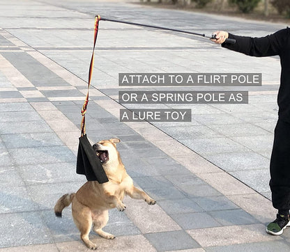 Brown Premium Full-Grain Leather Dog Training Tug - Interactive Bite Rag with Strong Loop Handle for Play & V888-ELOSUNG27882