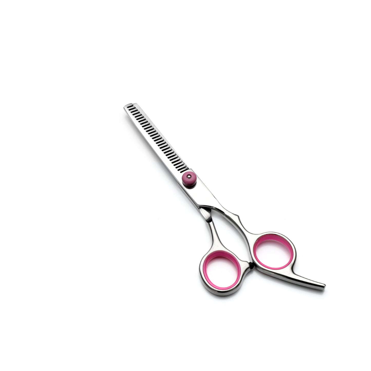 Pink and Silver Complete 5-Piece Pet Grooming Scissors Kit - Stainless Steel Straight, Curved & Thinning V888-ELOSUNG27892