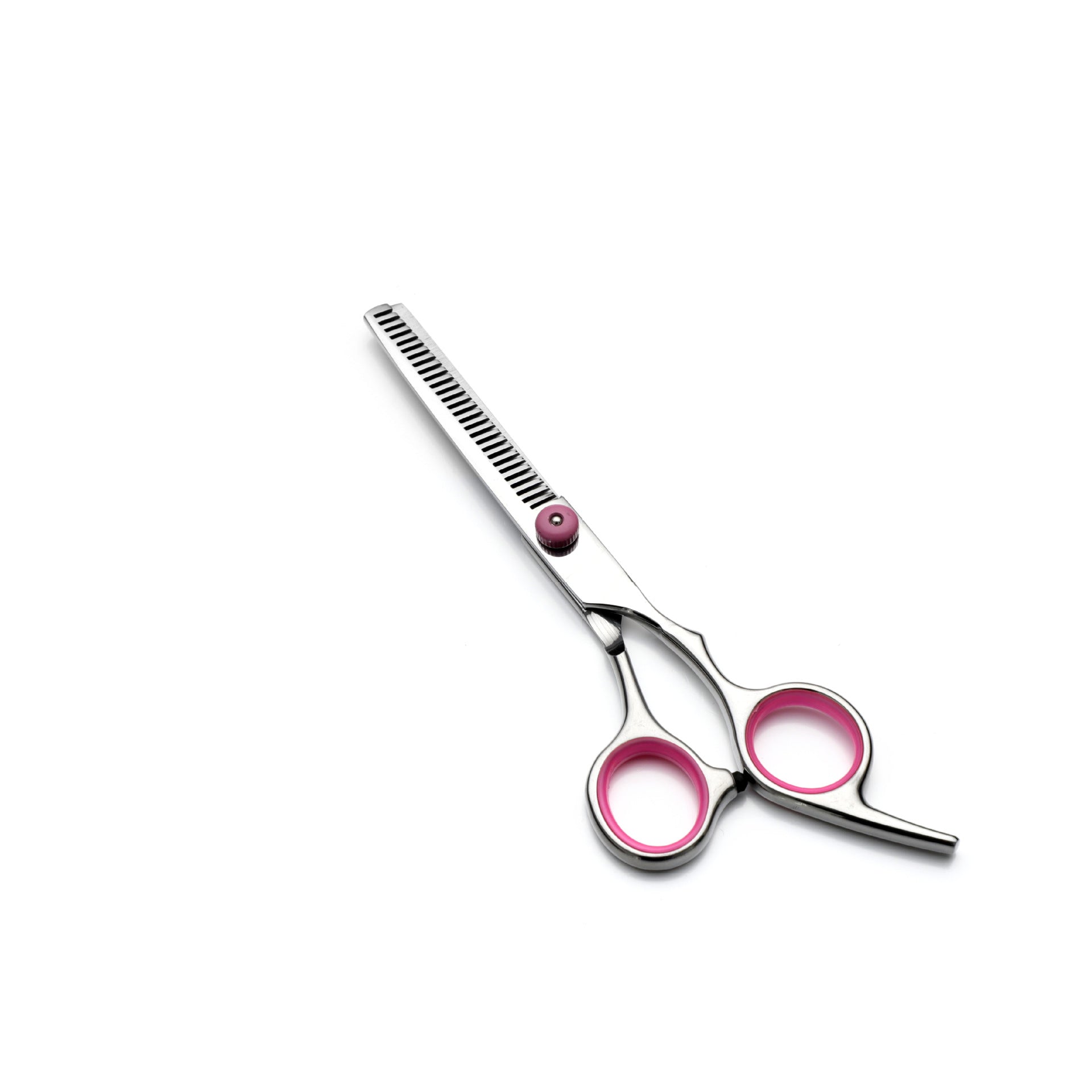 Pink and Silver Complete 5-Piece Pet Grooming Scissors Kit - Stainless Steel Straight, Curved & Thinning V888-ELOSUNG27892