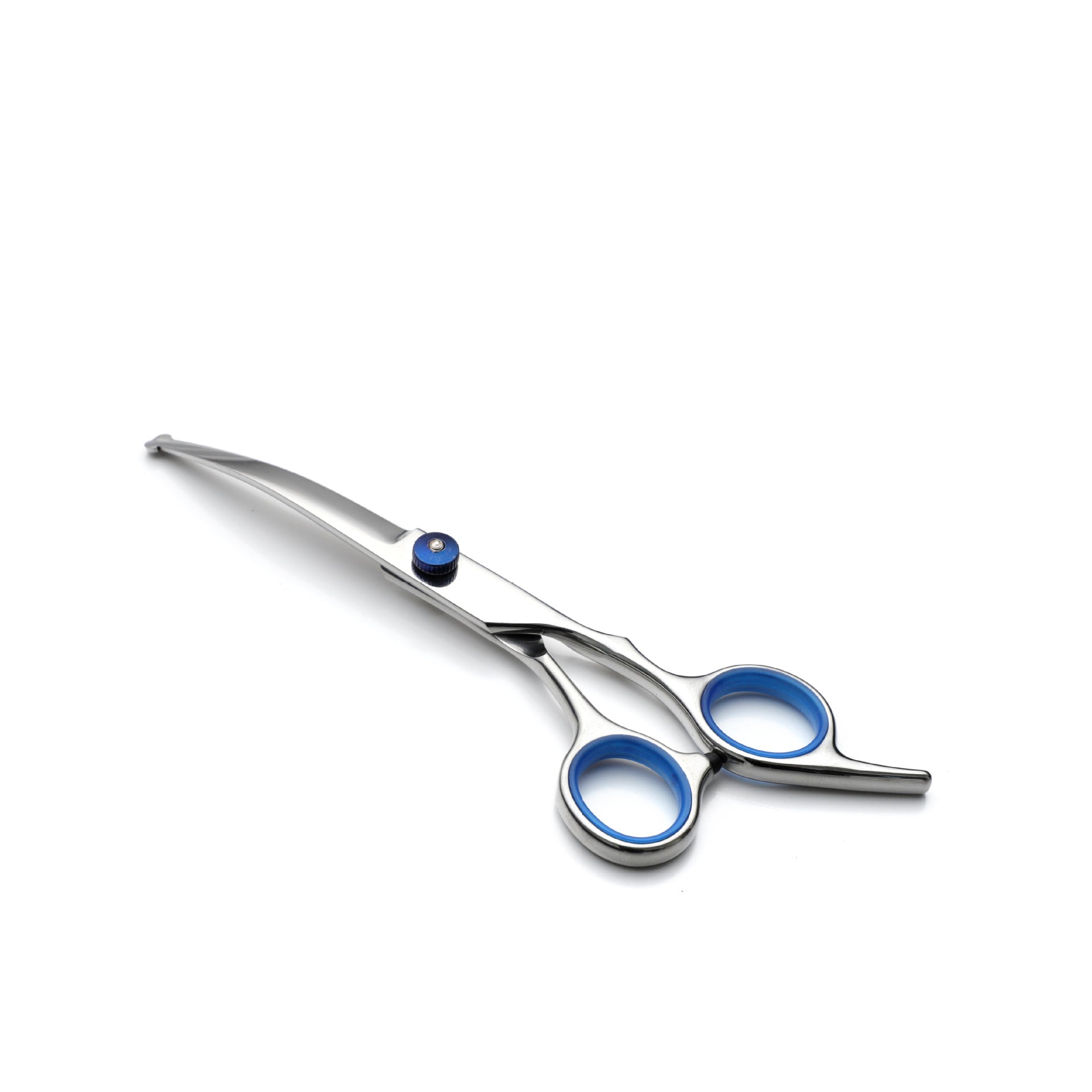 Blue and Silver Complete 5-Piece Pet Grooming Scissors Kit - Stainless Steel Straight, Curved & Thinning V888-ELOSUNG27893