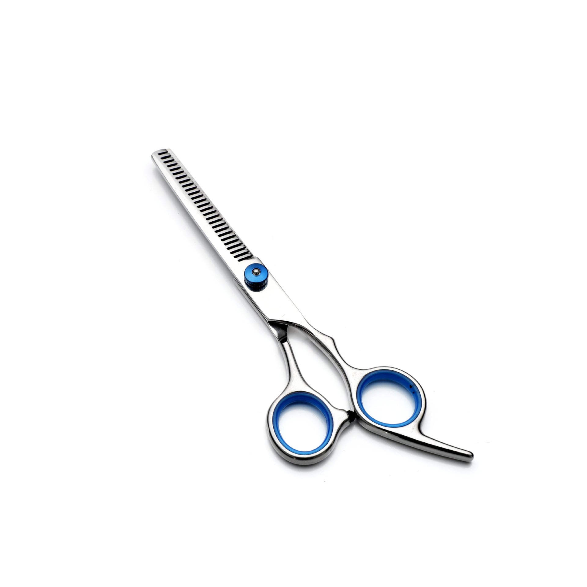 Blue and Silver Complete 5-Piece Pet Grooming Scissors Kit - Stainless Steel Straight, Curved & Thinning V888-ELOSUNG27893