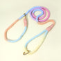 Colorful Vibrant Rainbow Ombre Rope Dog Leash - Durable Nylon P-Chain Slip Lead for Small & Medium Breeds V888-ELOSUNG27906