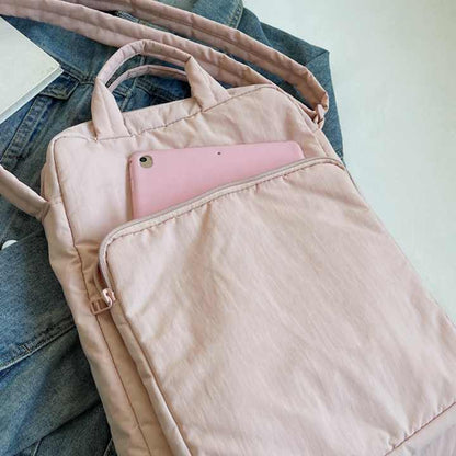 Purple Lightweight Nylon Vertical Crossbody Tote Bag - Casual Shoulder Bag with Adjustable Strap & Pockets V888-ELOSUNG27917