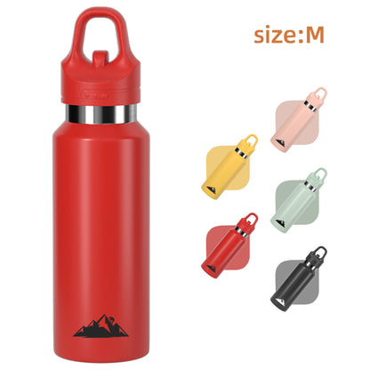 Red 480ml Insulated Stainless Steel Water Bottle - Leakproof One-Click Lid Thermal Flask for Hot & Cold Drinks V888-ELOSUNG27927