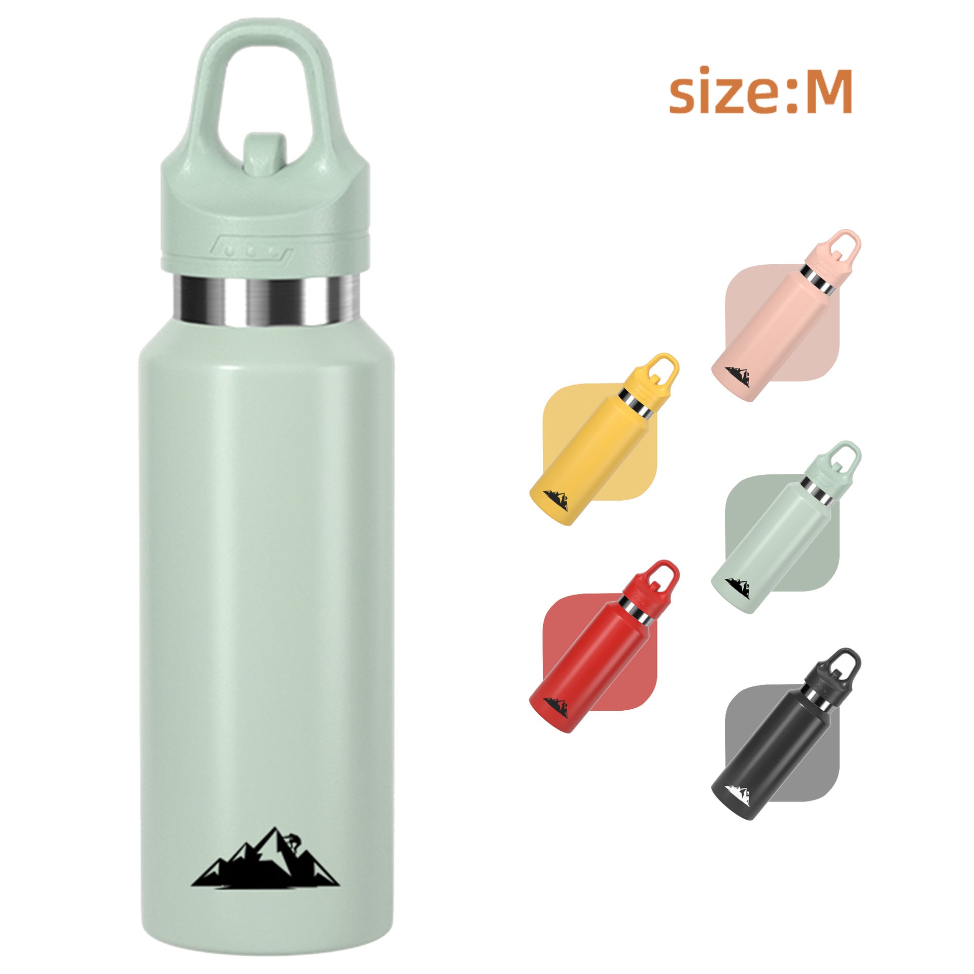 Green 480ml Insulated Stainless Steel Water Bottle - Leakproof One-Click Lid Thermal Flask for Hot & Cold V888-ELOSUNG27928