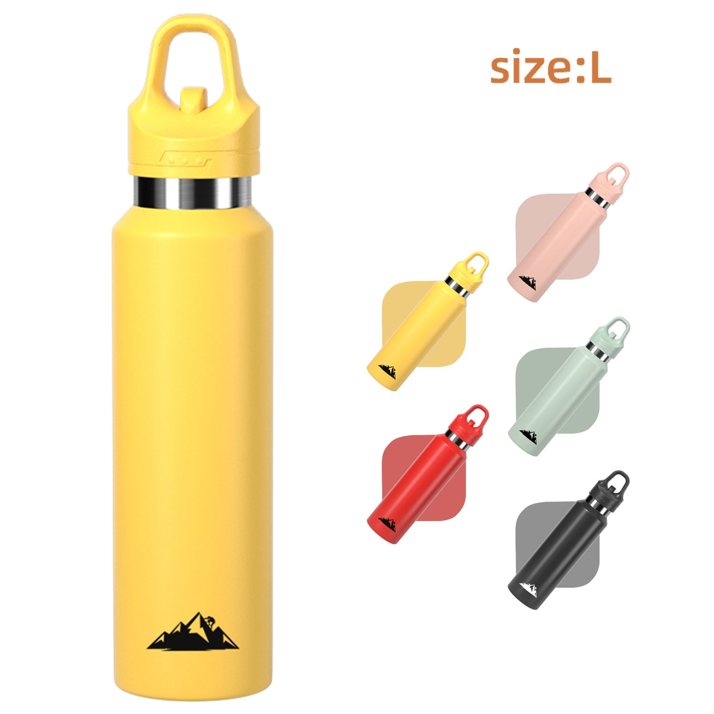 Yellow 480ml Insulated Stainless Steel Water Bottle - Leakproof One-Click Lid Thermal Flask for Hot & Cold V888-ELOSUNG27929
