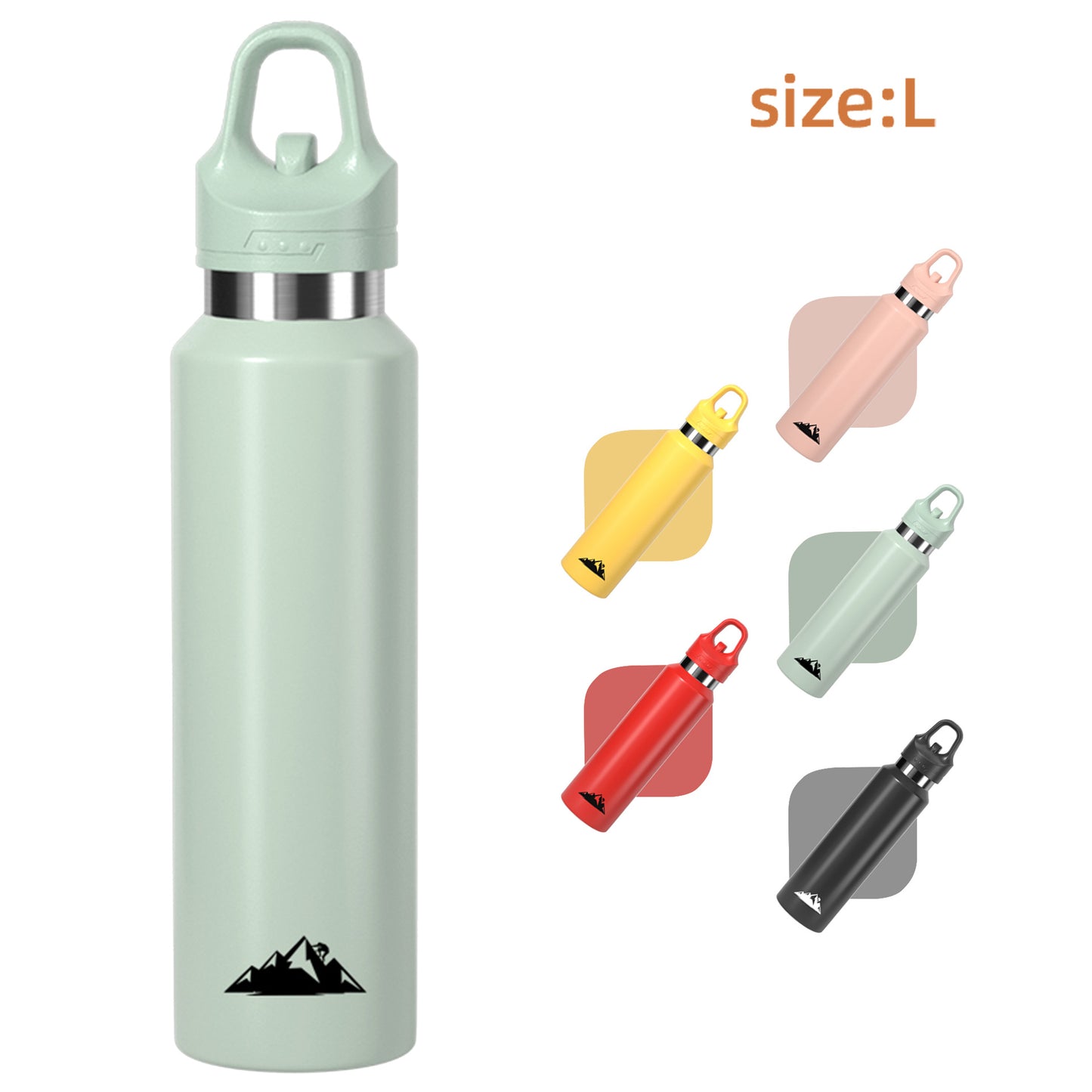 Green 680ml Insulated Stainless Steel Water Bottle - Leakproof One-Click Lid Thermal Flask for Hot & Cold V888-ELOSUNG27938
