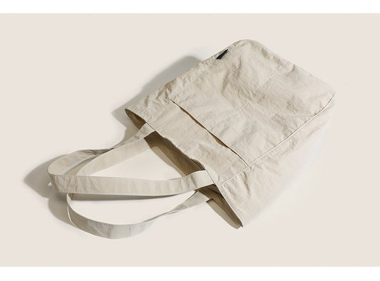 Beige Chic Lightweight Canvas Blend Tote Bag - Stylish Large Capacity Shoulder Bag for Women, Perfect for V888-ELOSUNG27951