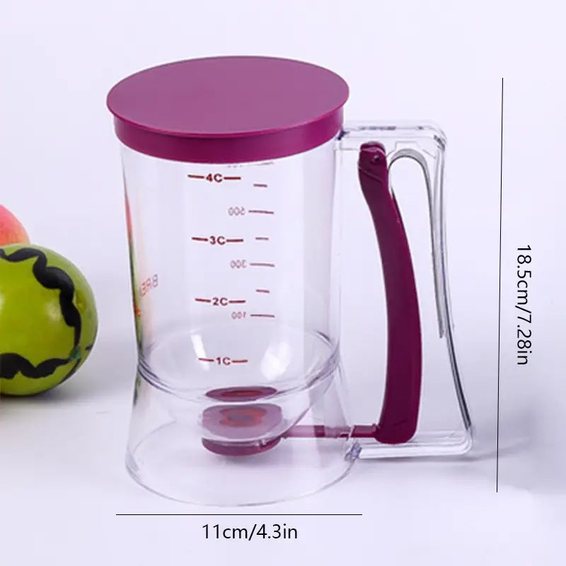 Purple Precision Batter Dispenser with Measurement Marks - 900ml Easy Pour for Pancakes, Cupcakes & Waffles V888-ELOSUNG27953
